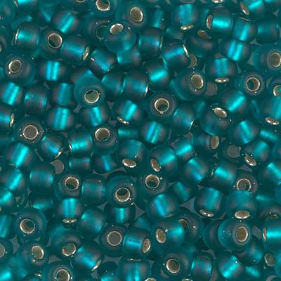 Miyuki 6 Round Seed Bead, 6-2425F, Matte Silver Lined Teal Fashion