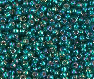 Miyuki 8 Round Seed Bead, 8-1017, Silver Lined Emerald AB, 10 grams Online Sale