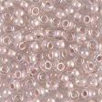 Miyuki 6 Round Seed Bead, 6-215, Blush Lined Crystal, 10 grams Supply