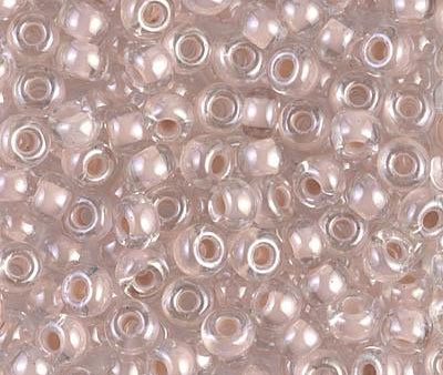 Miyuki 6 Round Seed Bead, 6-215, Blush Lined Crystal, 10 grams Supply