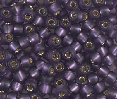 Miyuki 6 Round Seed Bead, 6-24F, Matte Silver Lined Amethyst Online now