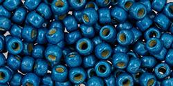 Toho 8 0 Round Japanese Seed Bead, TR8-584FPF, Matte Dark Teal Blue Galv PermaFinish Supply