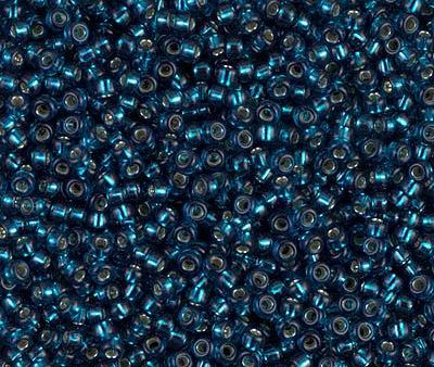 Miyuki 11 Round Seed Bead, 11-1425, Dyed Silver Lined Blue Zircon For Cheap