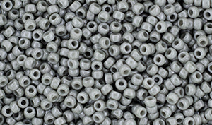 Matubo 11 0 Seed Beads, Luster Opaque Gray, 8 grams on Sale