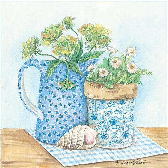 ART1078 - Blue and White Pottery with Flowers I Online Hot Sale